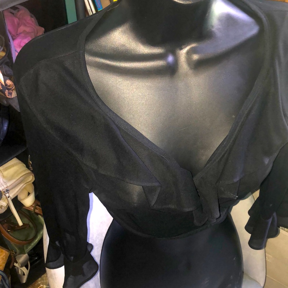 Black VINTAGE Sheer Blouse